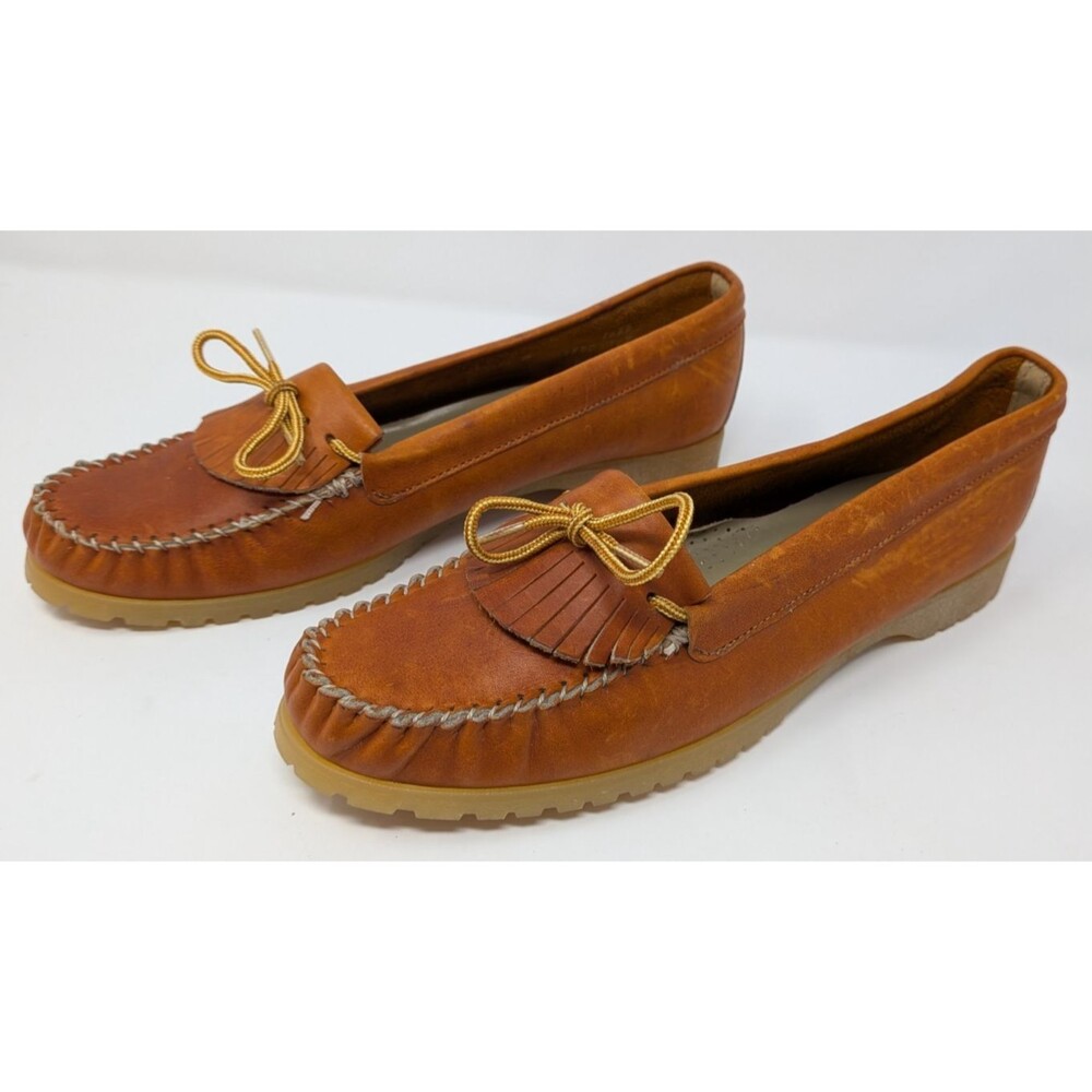Quoddy Womens 11 M Leather Kiltie Wedge Loafers worn once Old Money Preppy - Picture 3 of 8